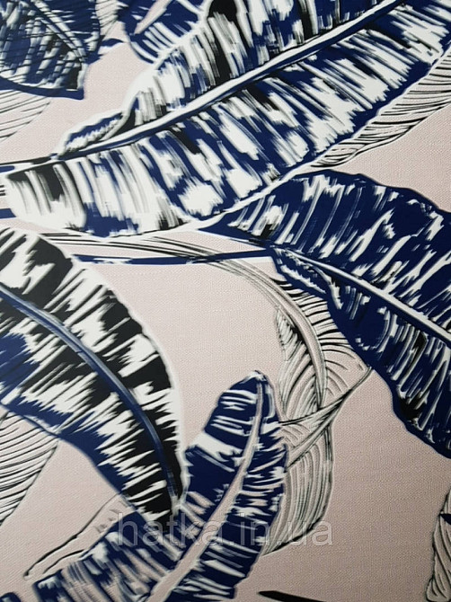 Шпалери вінілові на флізелін Marburg 82122 Felicita листя папороті сині чорні білі на рожевому тлі Київ - фото 3