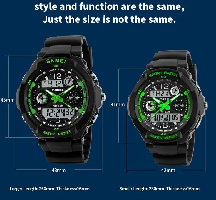 Детские спортивные наручные часы Skmei 1060 s-shock Зеленый Винница - изображение 4