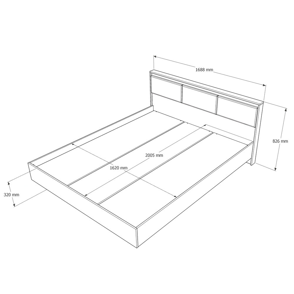 Ліжко двоспальне з підйомним механізмом Еверест Сіті-1600 200,5х168,8х82,6 см Дуб сонома/Білий (DTM-071087) Львів - фото 12