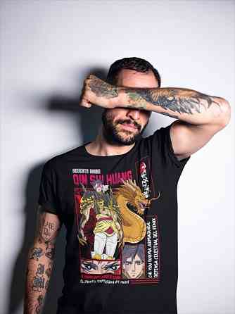 Футболка для хлопчика з аніме принтом Схууматсу Но Валкйріе Кін оверсайз (зріст від 165 до 180) Чорний AnimeJ0166m Дніпро