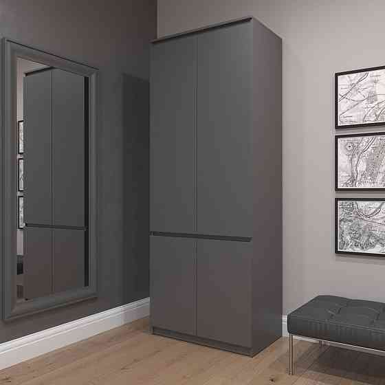 Шкаф для одежды VAYS R-10 Антрацит, с полками и штангой, без ручек, ЛДСП, 80×50×211 см - для спальни, гостиной, прихожей Львов