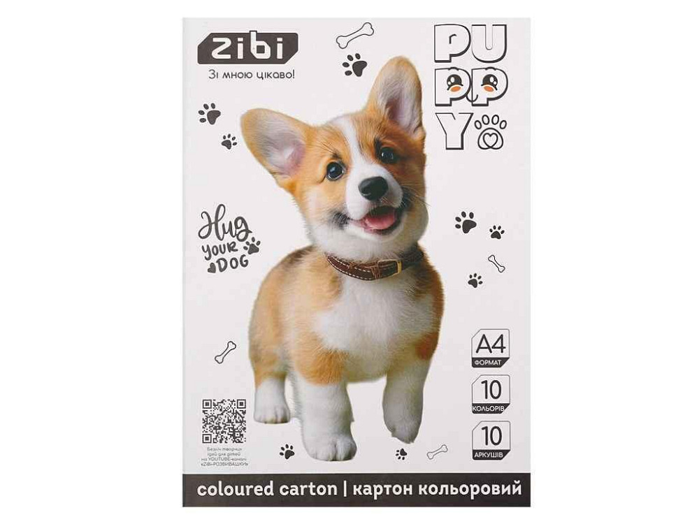 Картон кольоровий 10 аркушів CATSDOGS А4 10 кол. 230г/м2, KIDS Line ZB.1950-22 ТМ ZIBI Київ - фото 1
