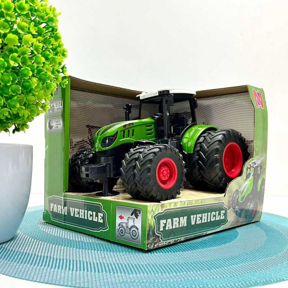 Трактор іграшковий масштаб 1:24 гумові колеса Зелений (99-75A) Чернигов - изображение 6