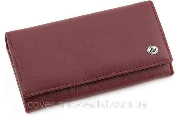 Бордовий жіночий шкіряний гаманець з монетницею  на блискавці  ST Leather Київ
