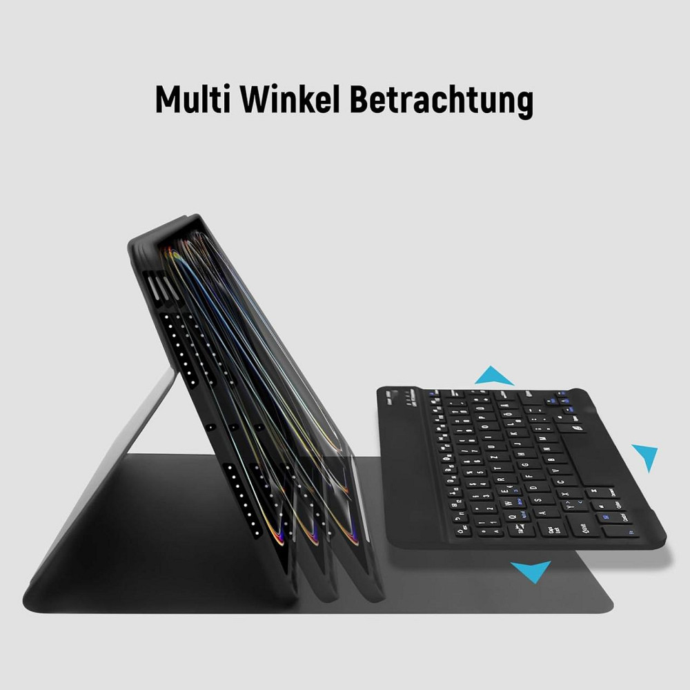 Чехол для iPad Pro 11 2024 M4 с QWERTZ Bluetooth клавиатурой съемный магнитный подставка держатель для Apple Киев - изображение 4