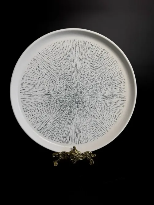 Обеденная керамическая тарелка с фактурным узором и углублением 28,5 см Коломия - фото 1