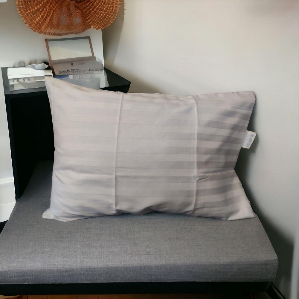 Наволочка Сатин страйп 70×70 белая Киев - изображение 4