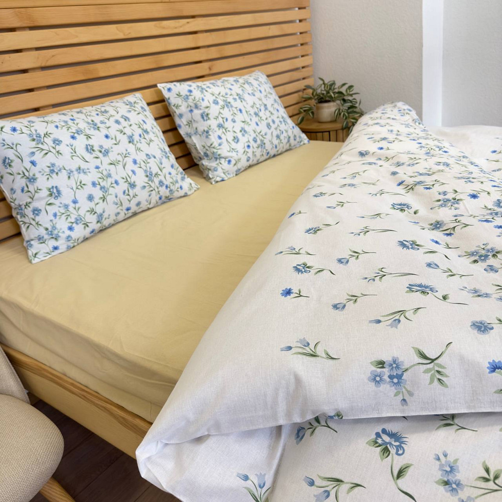 Постельное белье бязь Евро Цветы 100% хлопок YouStar (Белый) Сумы - изображение 6