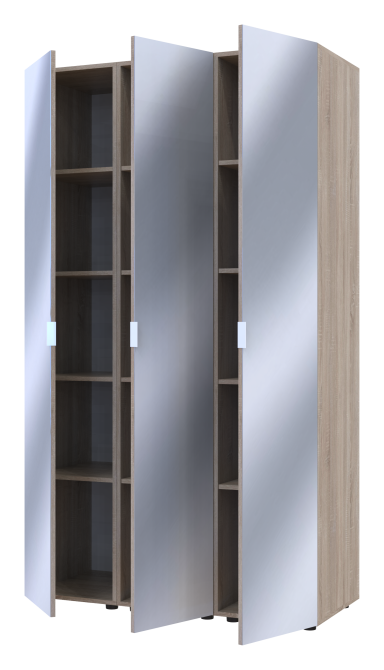 Комплект пеналов для одежды Doros Гелар (3 шт.) 117х49,5х203,4 см 3 Зеркала/Дуб сонома (DRS-011128) Львов - изображение 3