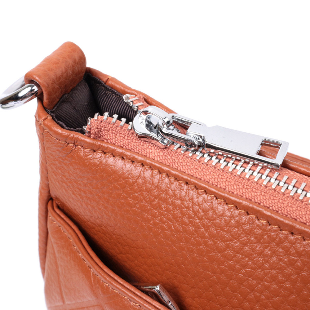 Сумка для жінок середнього розміру на три відділення з натуральної шкіри Vintage 22804 Рудий Київ - фото 5