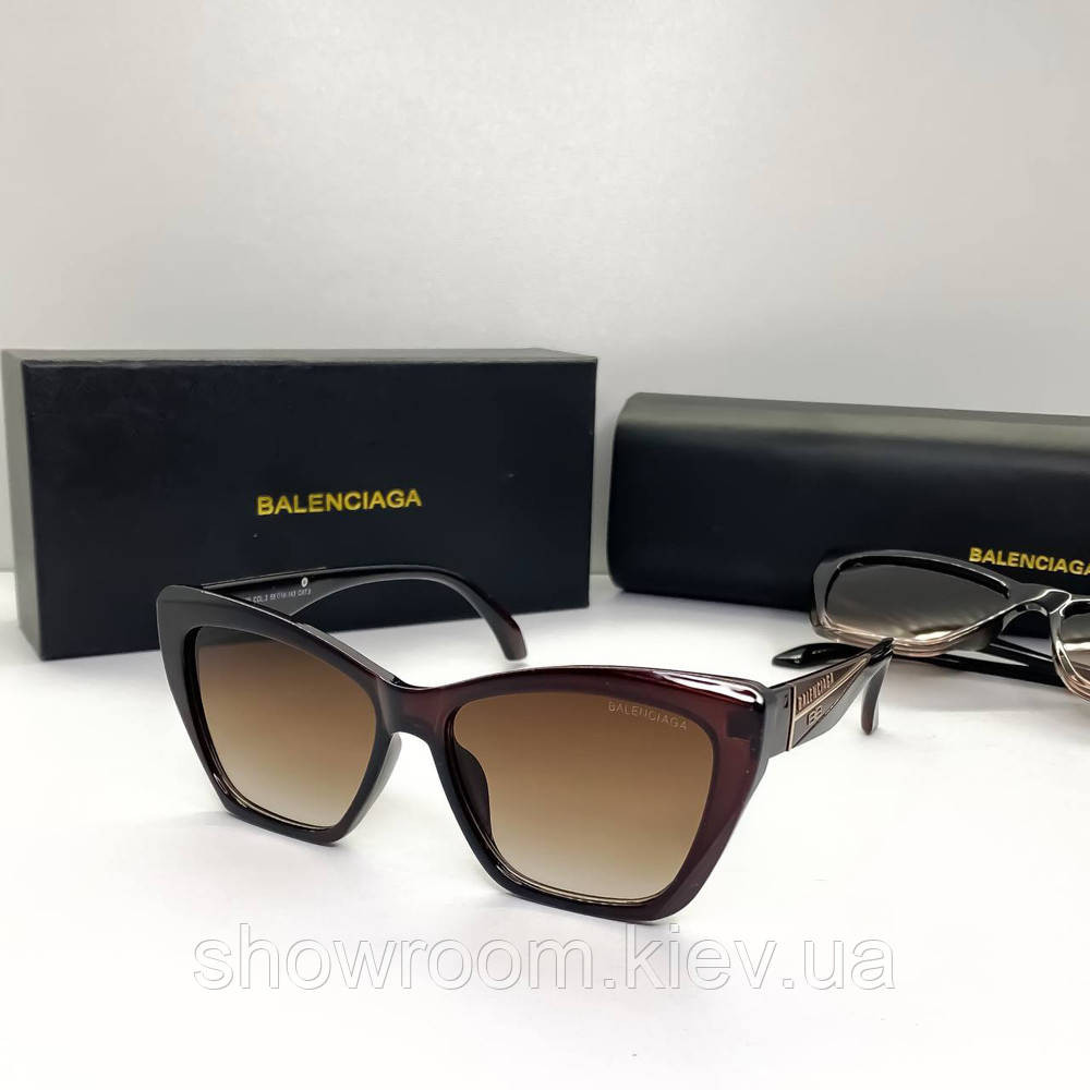 Жіночі сонцезахисні окуляри Balenciaga (06110) brown Київ - фото 1