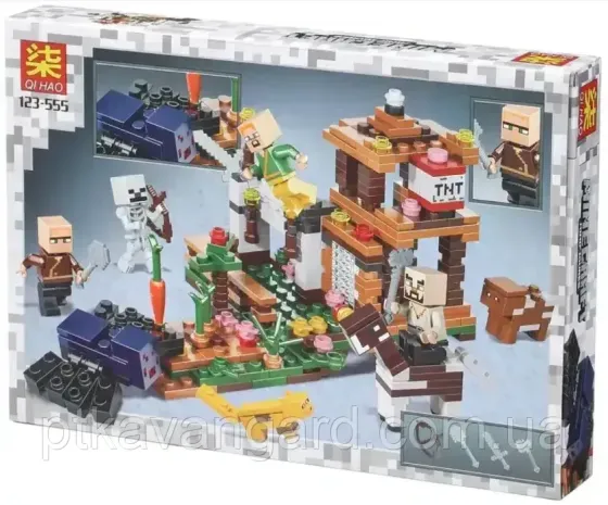 Конструктор блоковий Minecraft My World бій у фортеці 435 деталей 123-555 Хмельницький