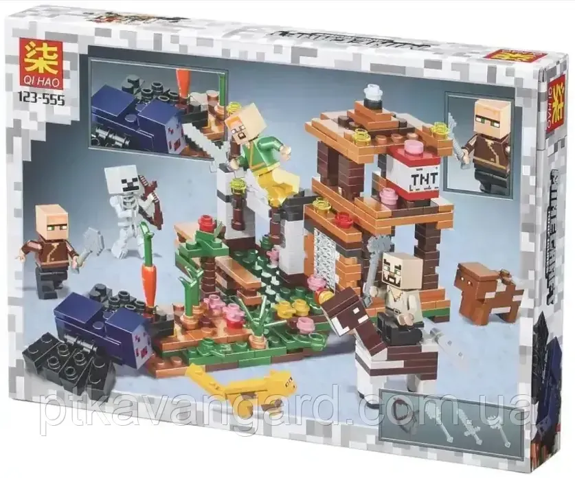 Конструктор блоковий Minecraft My World бій у фортеці 435 деталей 123-555 Хмельницький - фото 3