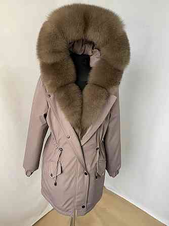 Парка женская мех песец под Соболь Мокко р 52 95см Харьков