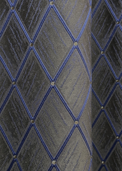 Комплект готових штор VR-Textil Жакард RUBI № 1756ш Графітовий з синім 150х300 см 2 шт (33-0714) Київ - фото 8