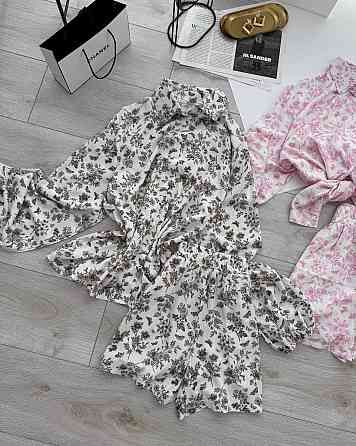 Женский стильный повседневный костюм из натуральной ткани штапель Одесса