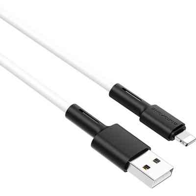 Дата кабель USB 2.0 AM to Lightning 1.0m 2.4A silicone BX31 white BOROFONE (6931474710369) Винница