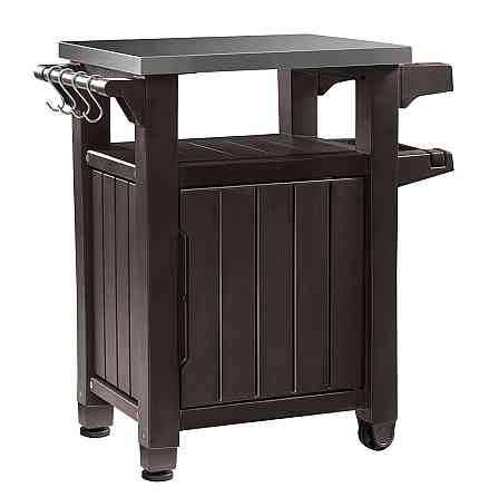 Стіл-буфет садовий для барбекю Keter UNITY, коричневий, 105 л Київ