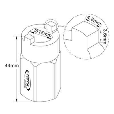 Головка торцева Toptul для розбирання стійки амортизаторів 22мм VW, AUDI (JEAJ0122) Вінниця