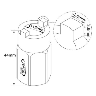 Головка торцева Toptul для розбирання стійки амортизаторів 22мм VW, AUDI (JEAJ0122) Вінниця - фото 2