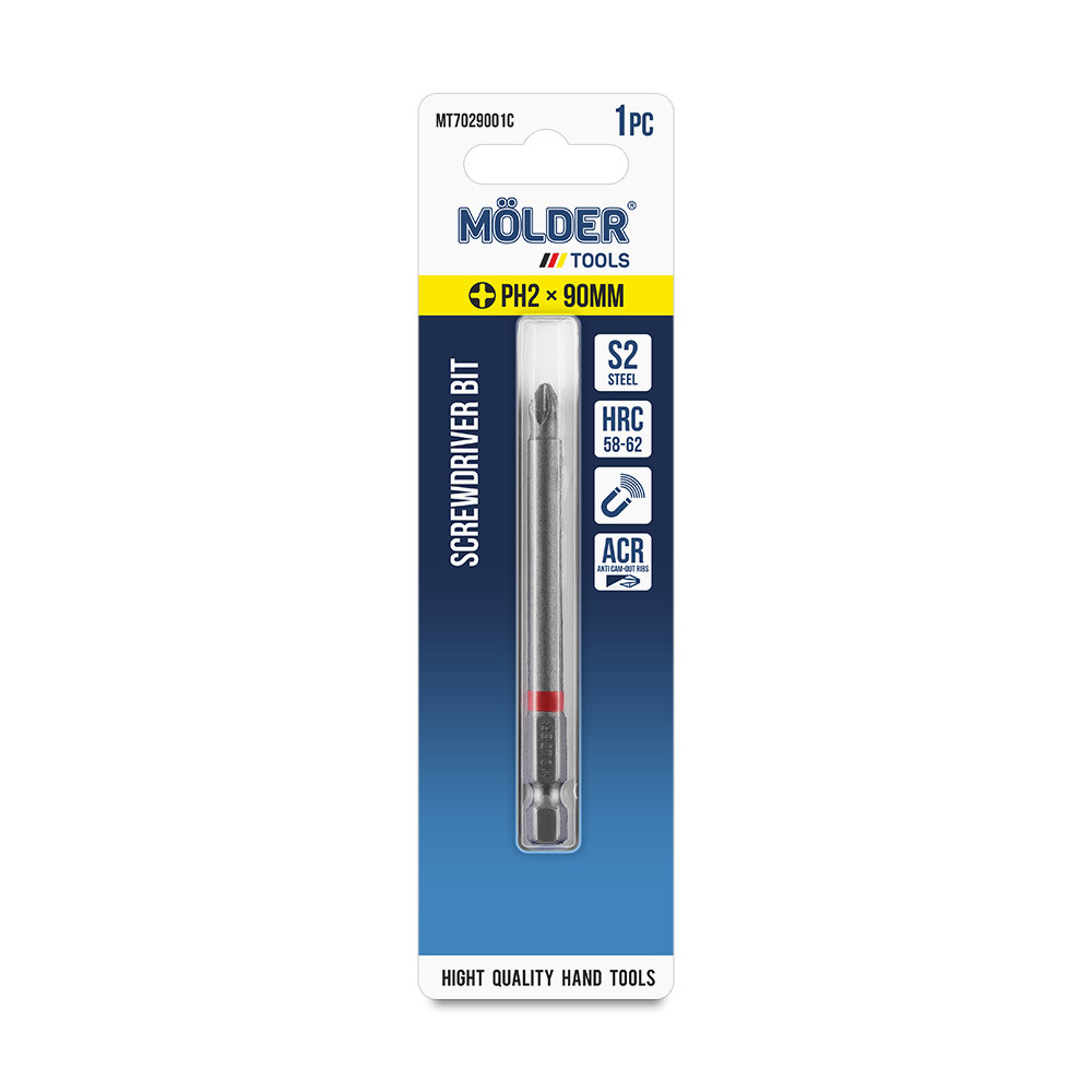 Біта Molder PH2x90мм 1шт (кольорове маркування) Львів - фото 4
