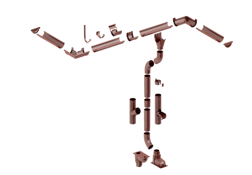 Труба водосточной системы Budmat Flamingo 125\90  1 м Львов - изображение 2