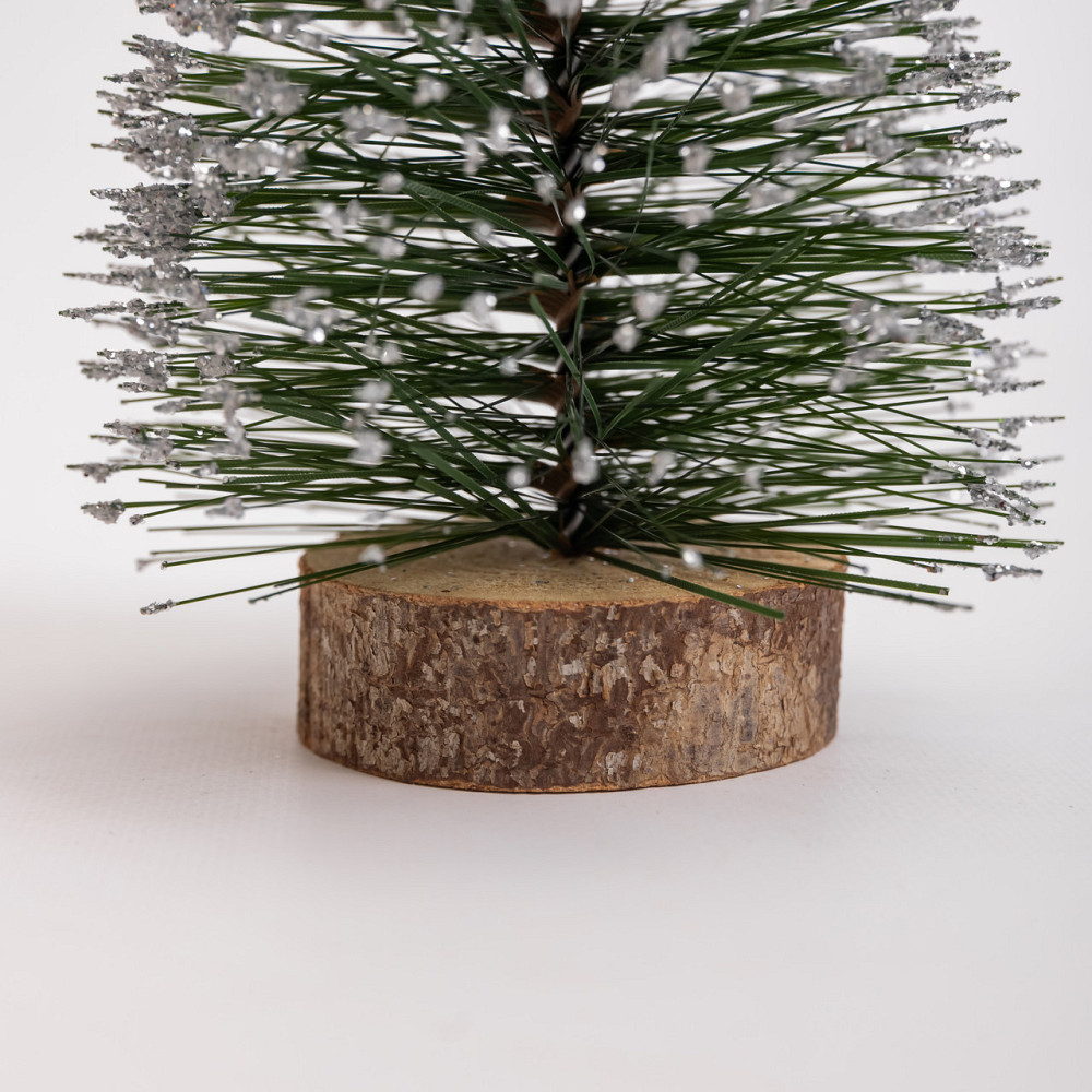 Новогодняя настольная елка заснеженная Стрела 25 см на деревянной подставке SOK-М-12-1 Киев - изображение 3