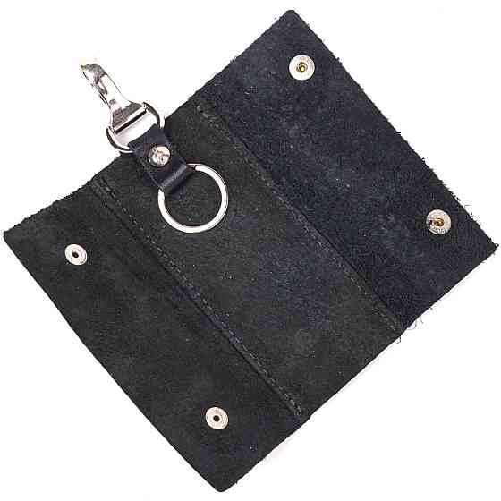 Удобная ключница в глянцевой коже Украина GRANDE PELLE 16719 Черная Киев