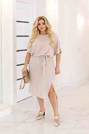 Літня сукня з поясом Fanta Батал 54-56, Бежевий Київ