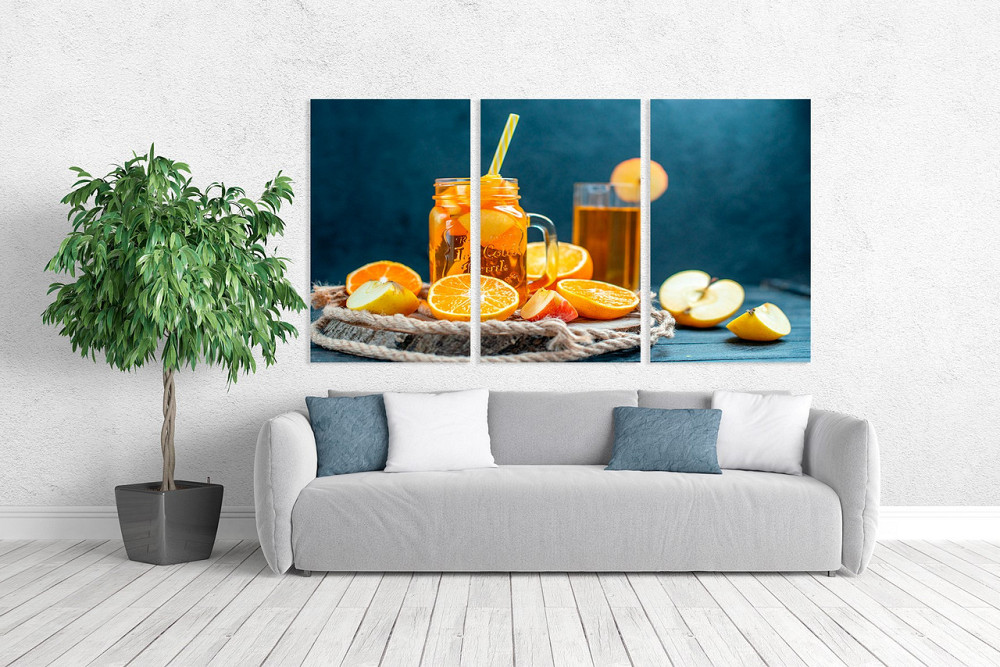 Модульна картина у вітальню/ спальню  Апельсиновий чай    ART-147_3A 70х130 см Київ - фото 2