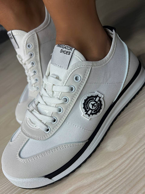 Кросівки жіночі Navigator 3241-2 з текстилю з емблемою білі, 39, 25 см Київ - фото 8