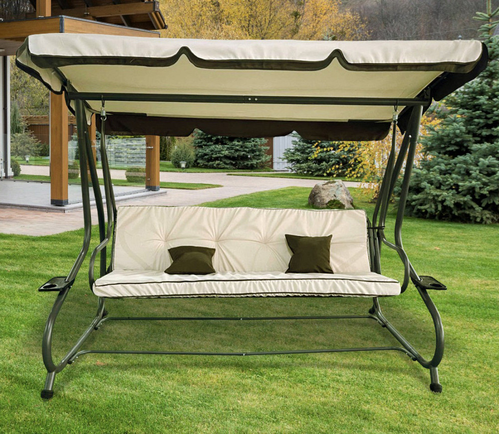 Садовая качеля четырехместная Avko Relax Plus с козырьком для сада, дачи садовые качели Киев - изображение 4