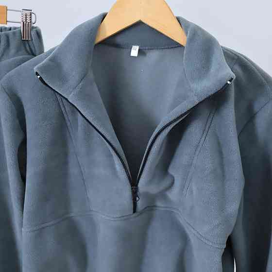 Дитячий теплий Флісовий термо костюм (толстовка на затяжках+штани палаццо)оливковий Кам'янець-Подільський