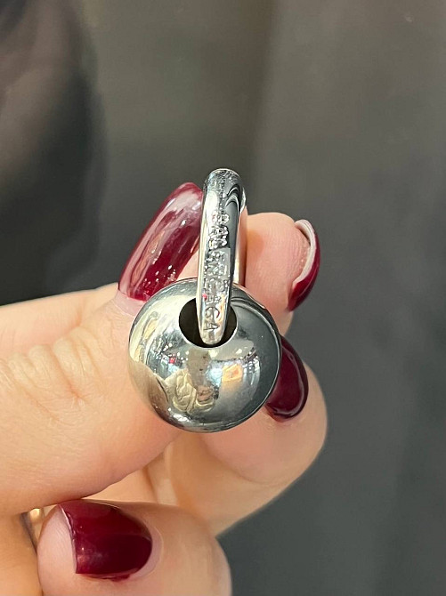 Маленькі сережки кільця Balenciaga з кульками сріблення, сережки-трансформери стильні Одеса - фото 9