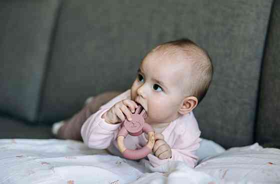 Прорізувач FreeON силіконовий зайчик, рожевий Киев