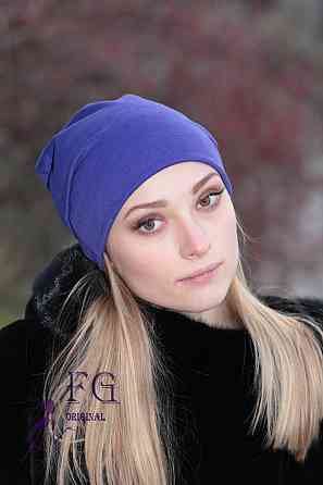 Женская шапка трикотажная оптом электрик Киев
