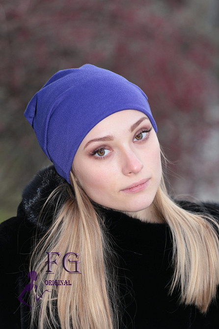 Женская шапка трикотажная оптом электрик Киев - изображение 2