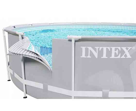 Каркасный бассейн Intex 305х99 см, 6500 литров, с фильтр-насосом и картриджем, серый Киев