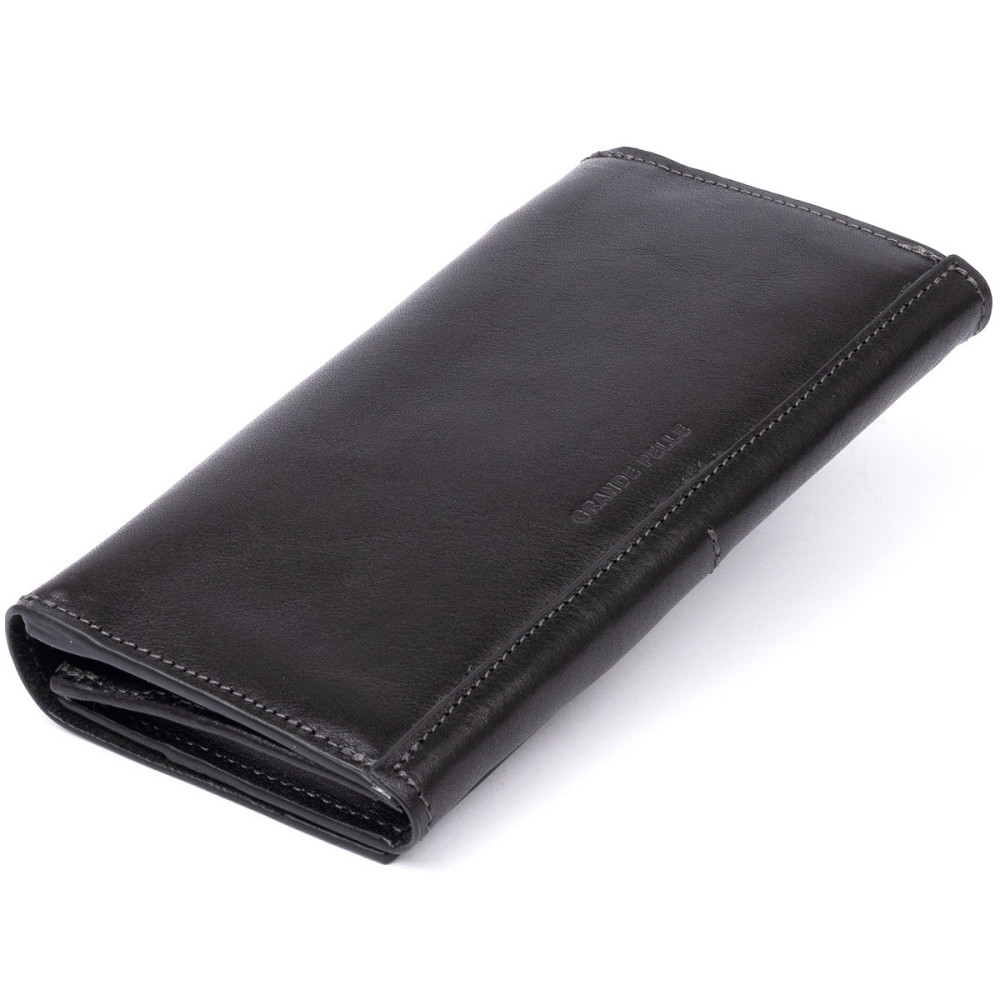 Горизонтальний клатч глянсовий на магніті GRANDE PELLE 11316 Чорний Київ - фото 5