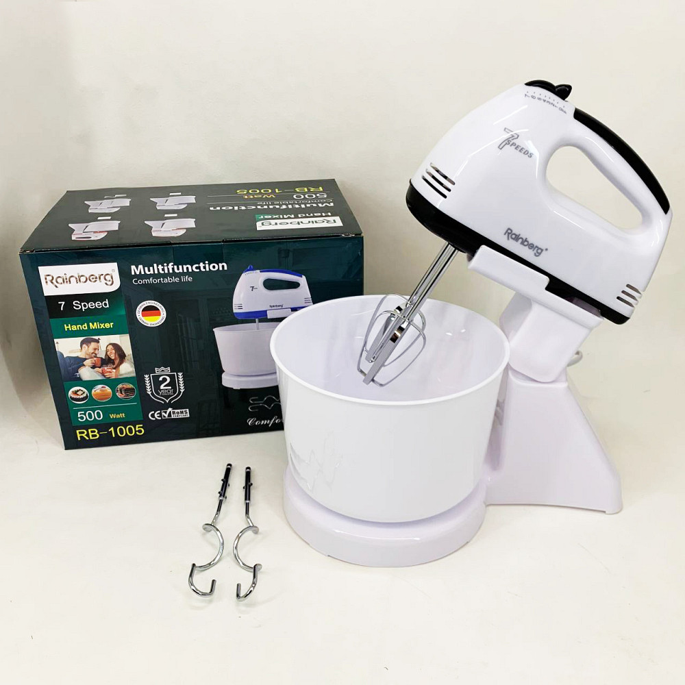 Ручной миксер для яиц и теста, Бытовой миксер с насадками Ручной кухонный для кондитера SM-43 Львов - изображение 8