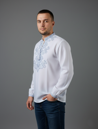 Чоловіча вишиванка на довгий рукав з орнаментом Дерево життя Київ