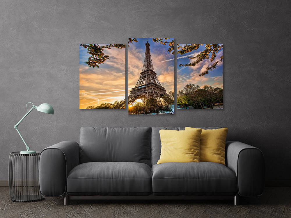 Модульна картина у вітальню/ спальню Ейфелева вежа Art-644_3 70x130 см Київ - фото 3