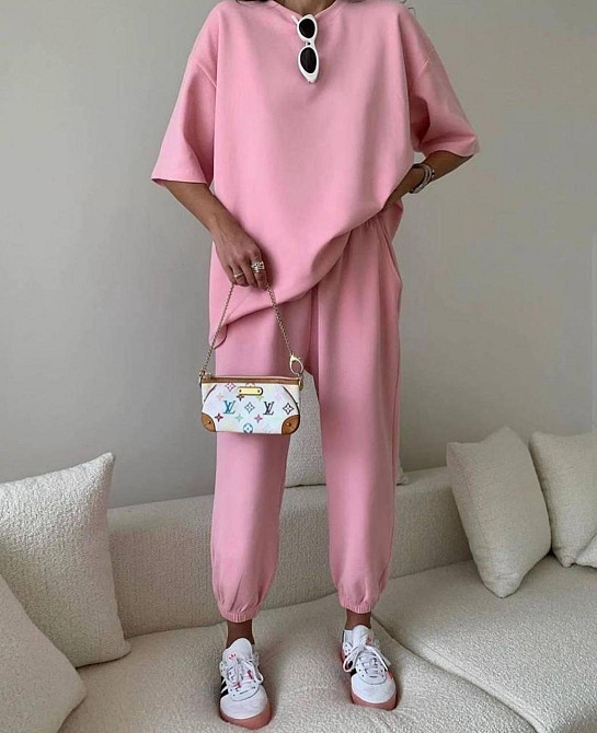 Жіночий повсякденний костюм футболка зі штанами розовий 42/44 Харків - фото 1