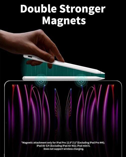 Стилус для Apple iPad Metapen Pencil A8 белый беспроводной активный ручка для планшета с магнитным креплением Киев - изображение 8