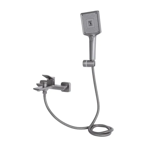 Змішувач для ванни Qtap Presto з душовим гарнітуром QTPRE259GRP45584 Graphite графіт Київ