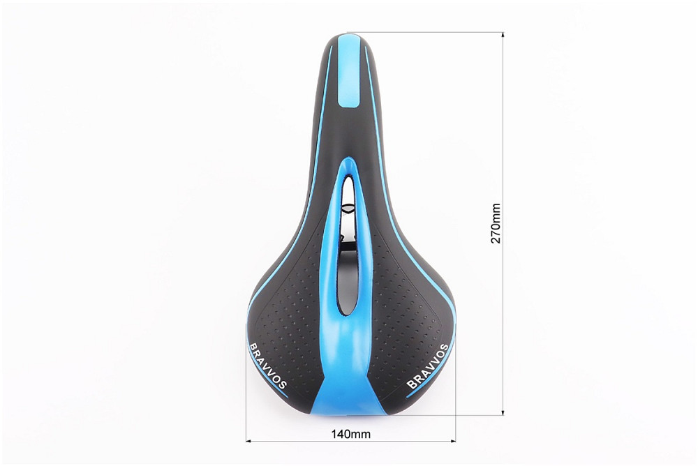 Сидіння MTB 270x140мм, чорно-синє YF-1018 Київ - фото 3