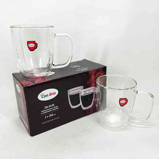 Набор чашек для кофе с двойным дном Con, Прозрачная чашка с двойным дном Кружка FS-47 Ивано-Франковск