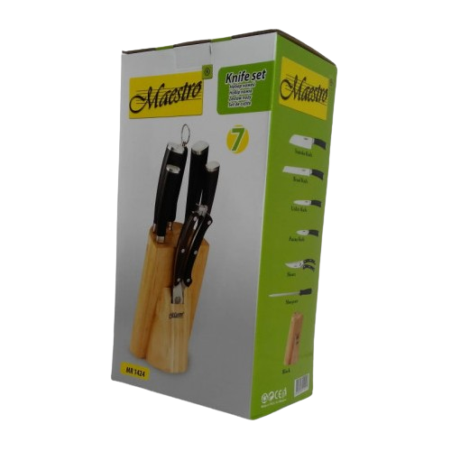 Набір ножів 7 предметів:(6шт + підставка) пластикові ручки MR-1424 Maestro Житомир - фото 3