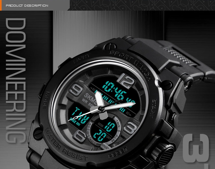 Чоловічий наручний годинник Skmei 1452 Чорний Вінниця - фото 2