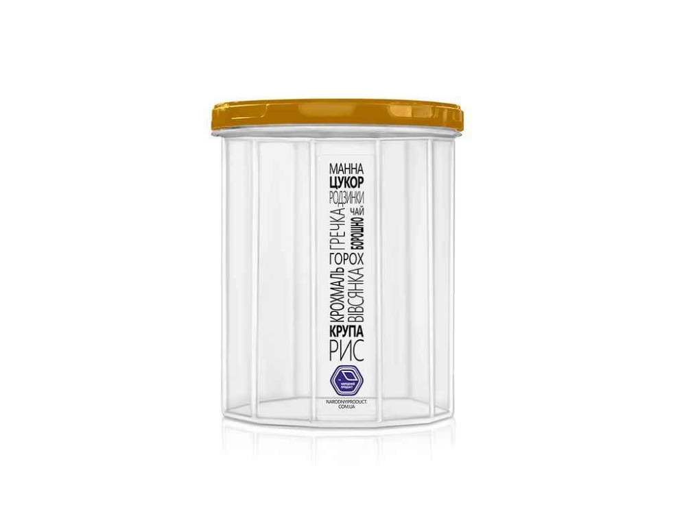 Емкость для сыпучих продуктов 650мл (gold крышка) (107g) ТМ НАРОДНЫЙ ПРОДУКТ Solmir Киев - изображение 1